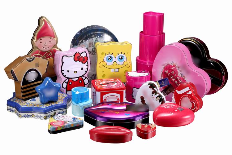 Custom novelty tin packaging assortment