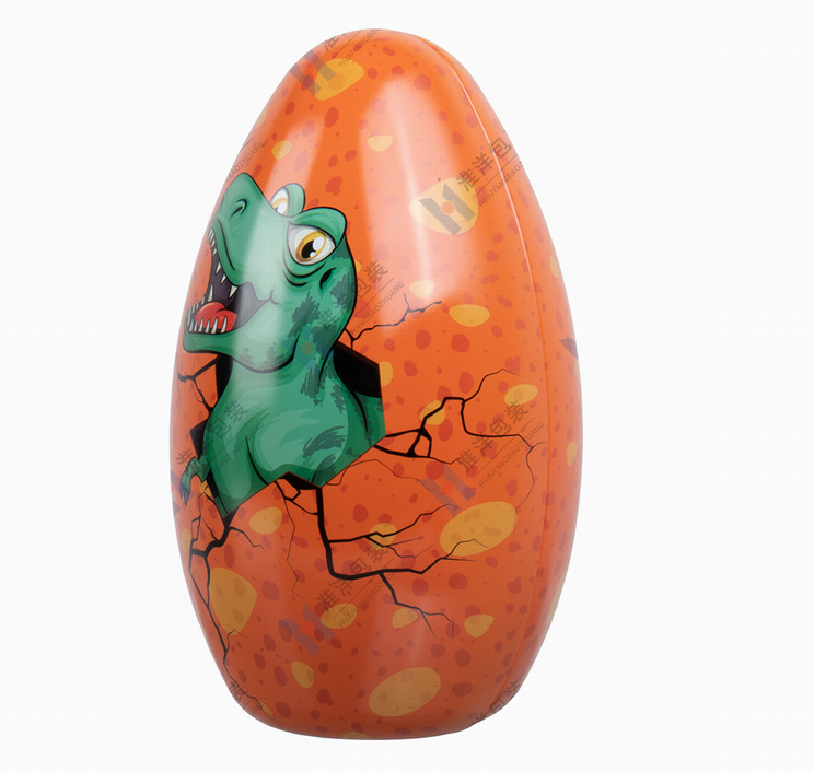 custom egg shaped novelty tin packaging